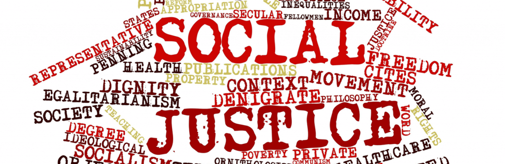 Social Justice word cloud banner