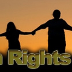 Silouette of People holding hands with Rights in large print below